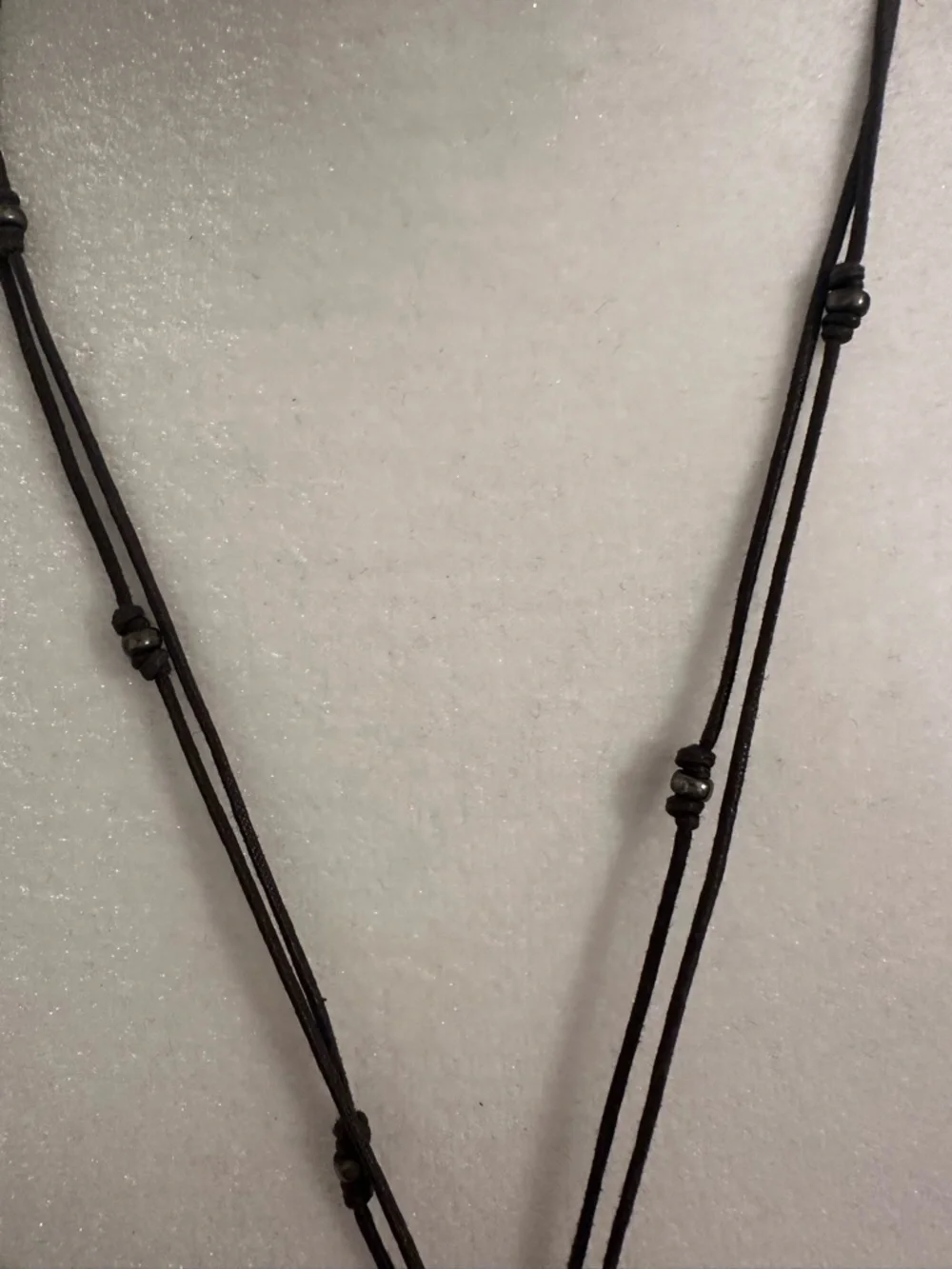 Silpada Leather Cord Pendant Necklace with Brown and Cream Charms - Picture 2 of 8